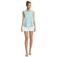 thumbnail image 2 of Time and Tru Women's Sleeveless Button-Down Shirt, 2 of 5