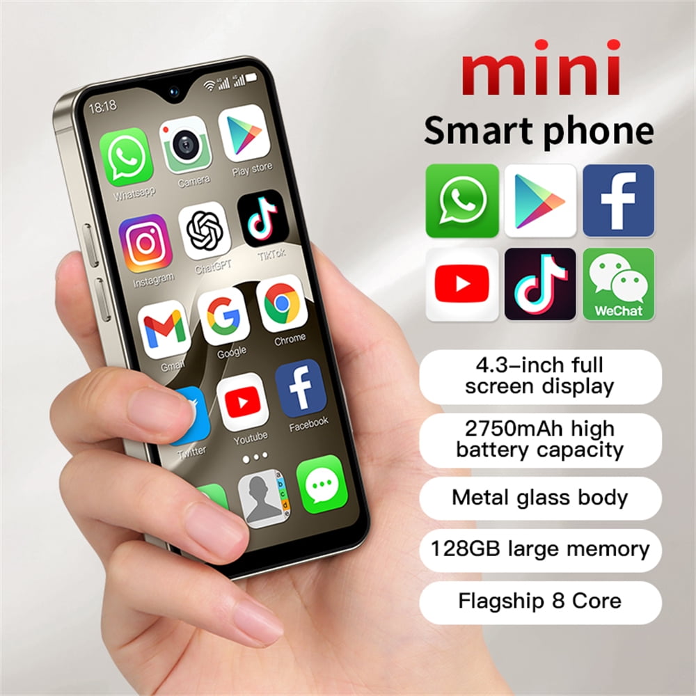 Mini Phone 4G Unlocked SOYES F9 Max Gift for Kid 4.3inch Small Size Smartphone Android 12.0 OTG 2750mAh 13MP Camera Face Recognition Student Cellphone