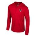 thumbnail image 2 of Men's Colosseum Red NC State Wolfpack Always Sunny Lightweight Quarter-Zip Hoodie, 2 of 3