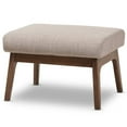 thumbnail image 1 of Baxton Studio Pouf en Tissu Bianca Gris Clair et Marron Noyer, 1 of 6
