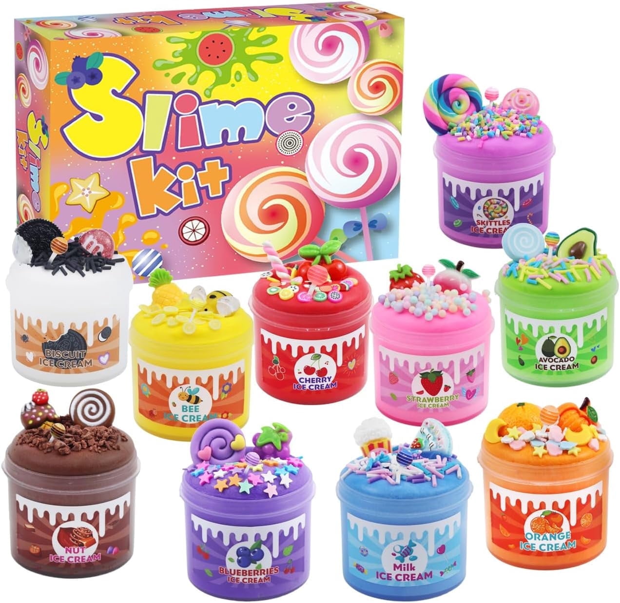 Cra-Z-Art Cra-Z-Slimy Bold and Bright Premade Slime Set with 6