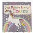 thumbnail image 3 of Ambesonne Feminine Shower Curtain, Believe in Your Dreams Say, 69"Wx70"L, Beige and Lilac, 3 of 5