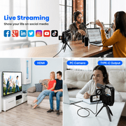 Campark 5K Video Camera Camcorder Dual Lens 3”Touch Screen 56MP Digital Vlogging Cameras for YouTube with Microphone