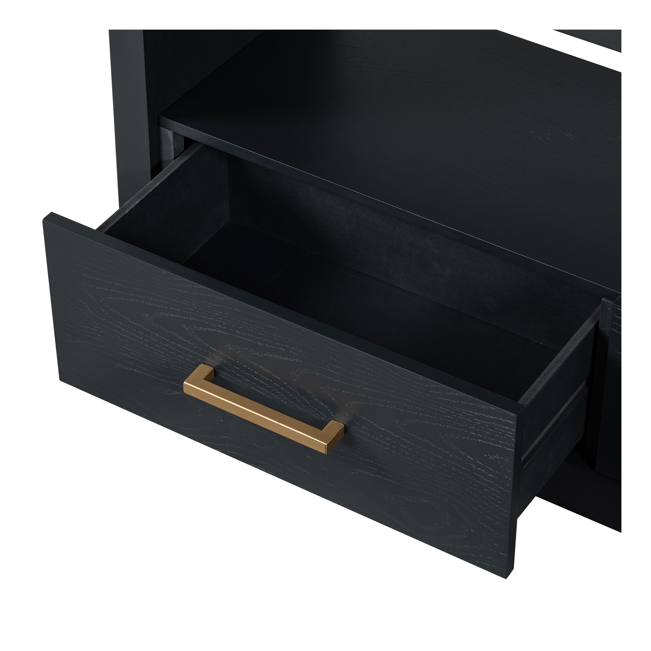 Christopher Knight Home Minimalist TV Stand For TVs up to 80" with 3 Drawers, Black