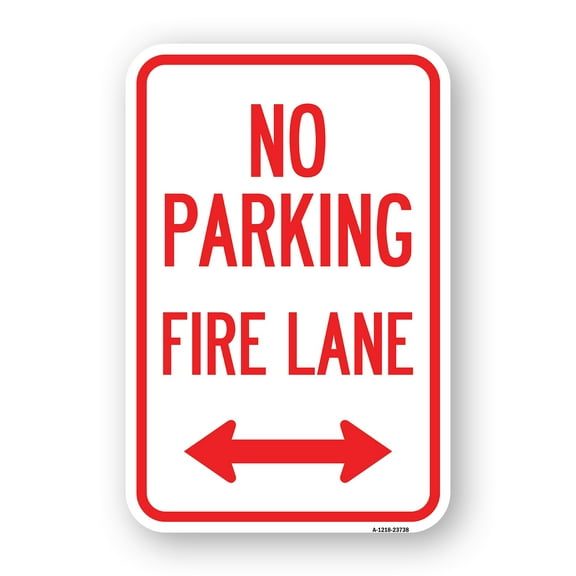 SignMission A-1824-23738 18 x 24 in. Aluminum Sign - No Parking Fire Lane with Bidirectional Arrow