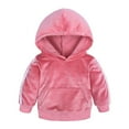 thumbnail image 5 of Yievot Fall Winter Kids Hoodie Outfits Crewneck Solid Long Sleeve Soft Streetwear Toddler Baby Unisex Set Clothes On Clearance 9 Months-7 Years, 5 of 7