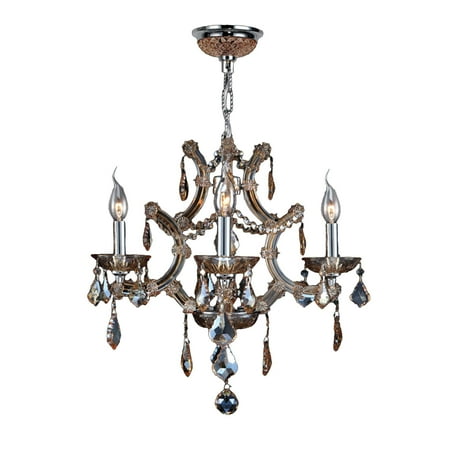 Amber Finish Chandeliers Brilliance Lighting and Chandeliers Maria Theresa Collection 4-light Chrome Finish and Amber Crystal Royal Chandelier ()