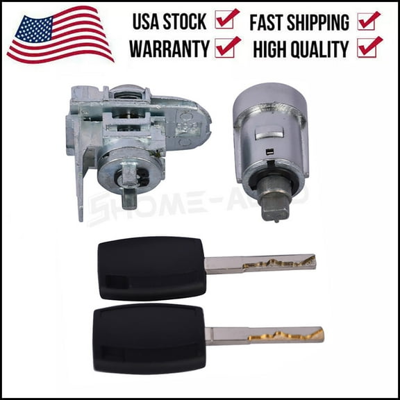 Ignition Lock Cylinder & Door Lock Set W/Keys For 2012-2019 FORD FOCUS 2012 2013 2014 2015 2016 2017 2018 2019