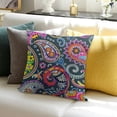 thumbnail image 3 of BANET  Throw Pillow Covers Chic Paisley Colorful Floral Pattern Short Plush Pillowcase Home Decor Cushion Case for Couch Sofa Bed, Super Soft &amp; Comfortable 24x24in, 3 of 5