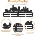 thumbnail image 5 of Chicago City Medal Holder Display Sport Trophy Hanger Rack City Night View Style Metal Wall Mount Designed for Running Football Swimming Basketball, 5 of 9