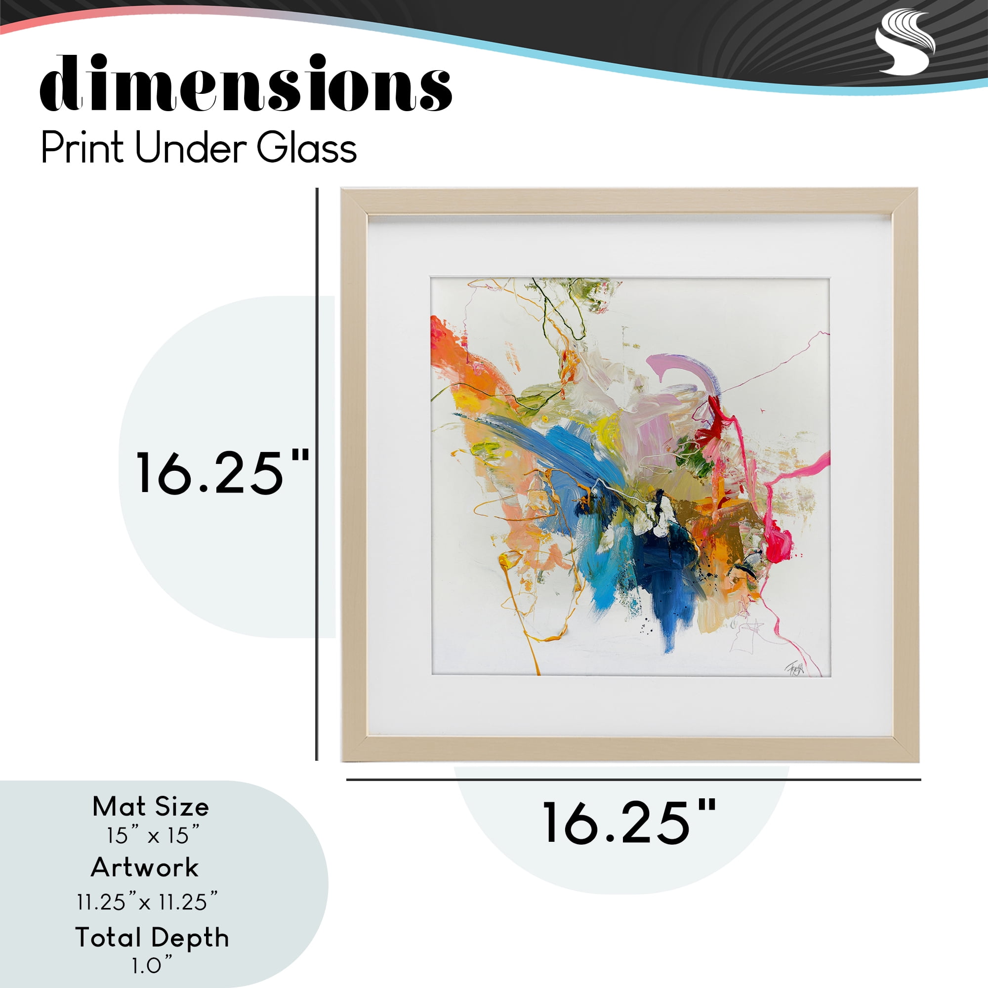 Confident Pink Abstraction Birch Framed Print Under Glass, design by Design Fabrikken