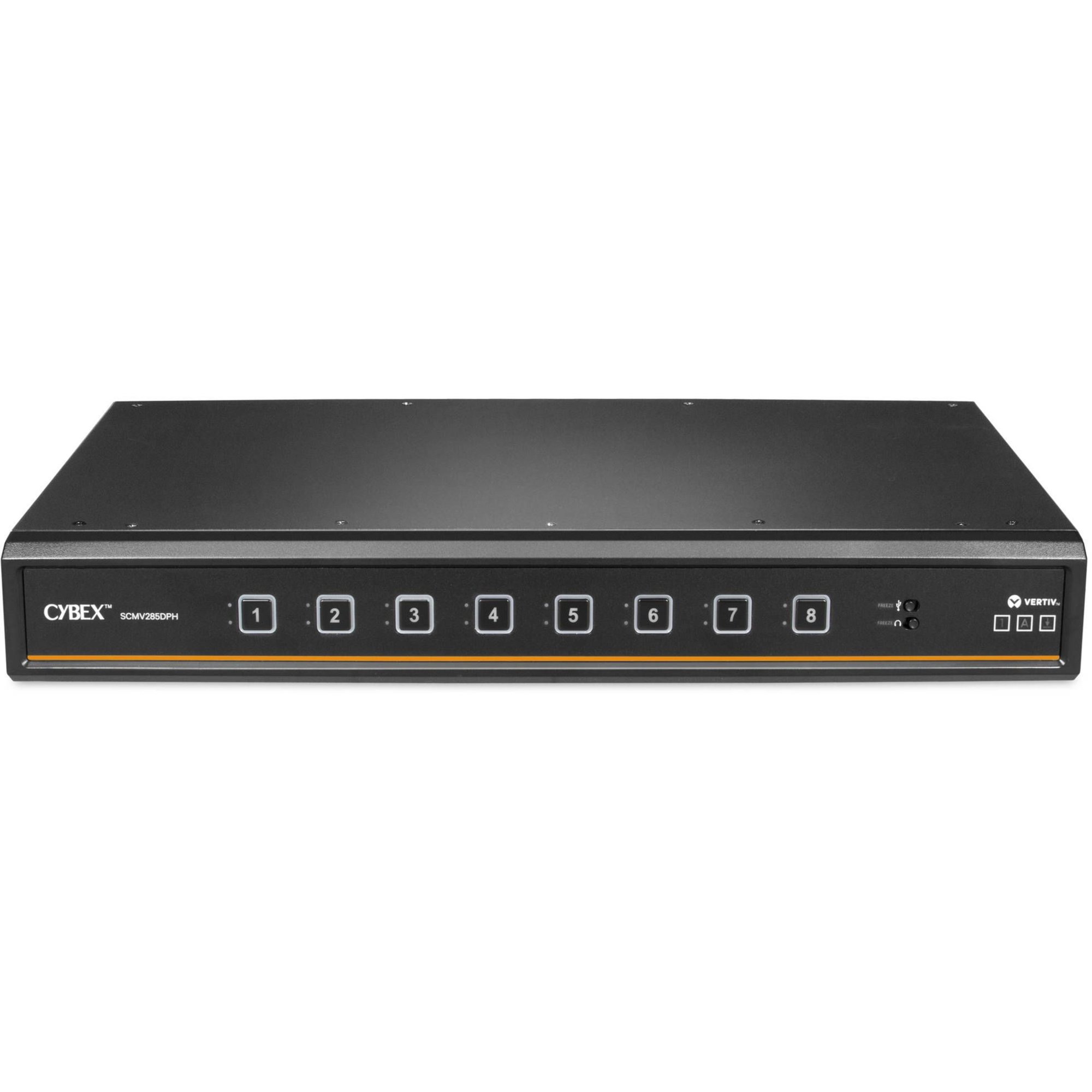 Vertiv Avocent Cybex Secure MultiViewer KVM Switch, 8 Port, Cursor Navigation Switching, NIAP Version 4.0 Certified, TAA Compliant (SCMV285DPH-400) - Switches | Universal Video Port | Multiple View...