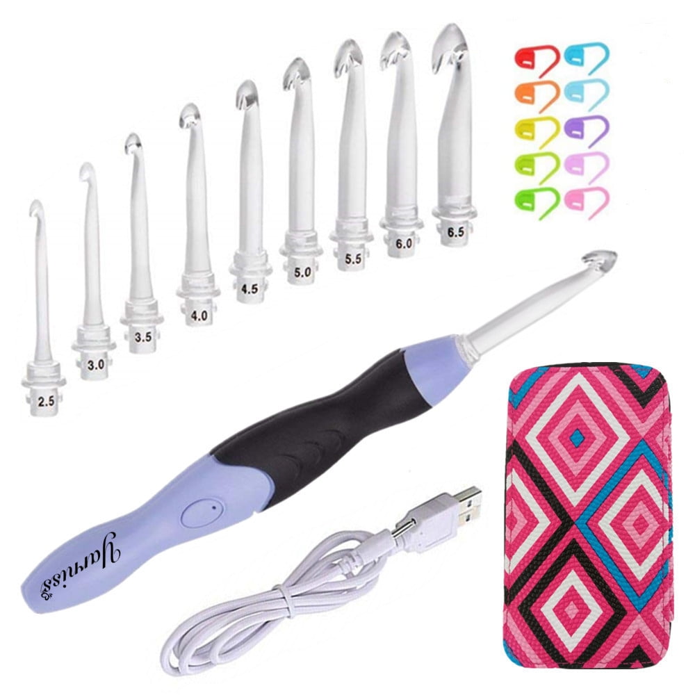 Yarniss Lighted Crochet Hooks Set , 9 Size Rechargeable Light up