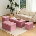 thumbnail image 2 of Storage Ottoman Bench 30 inch Foldable Ottoman Foot Rest Velvet Ottoman Rectangle End of Bed Bench Storage Chest for Living Room Bedroom Entryway Pink, 2 of 8