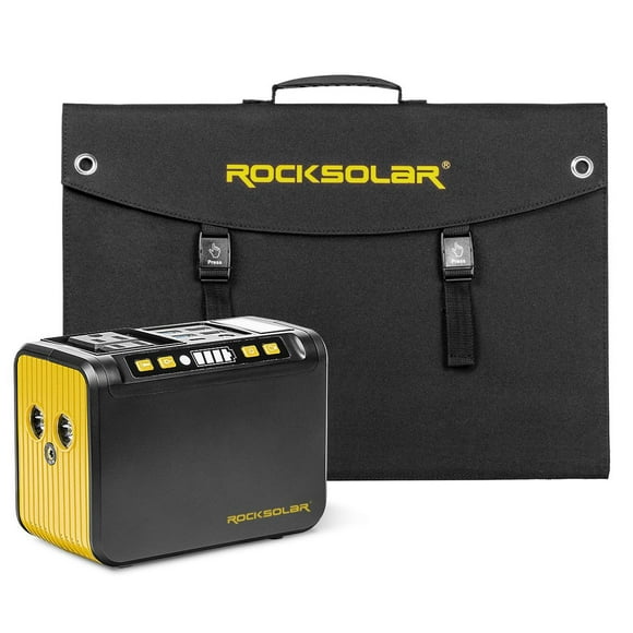 ROCKSOLAR Weekender 80W Power Station + 30W Foldable Solar Panel Solar Generator Kit