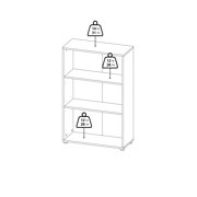 Tvilum Sign 3 Shelf Bookcase with Doors and Adjustable Storage in White and Hickory