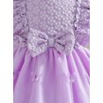 thumbnail image 3 of Baby Girl Romantic & Elegant Bowknot Decoration Jacquard Patchwork Butterfly Applique Mesh Ruffle Hem Dress, 3 of 5