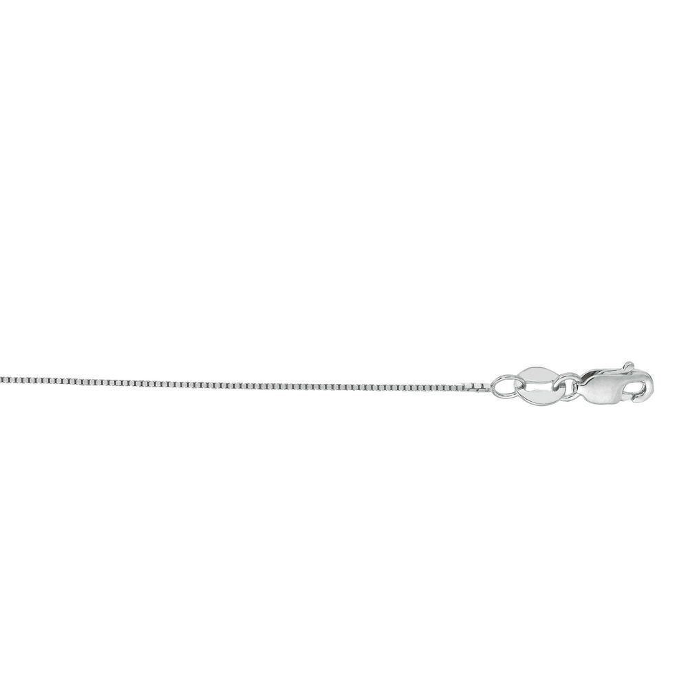 Length Options 16 18 20 14k 16 Inch .45mm White Gold Box Chain With Lobster Lock Necklace 