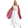 thumbnail image 4 of Miutii Robe Grecque Ancienne pour Femme Robe Maxi Sans Manches Robe Toga Grecque Robe de Cosplay Reine Romaine Bourgogne TTG, 4 of 10