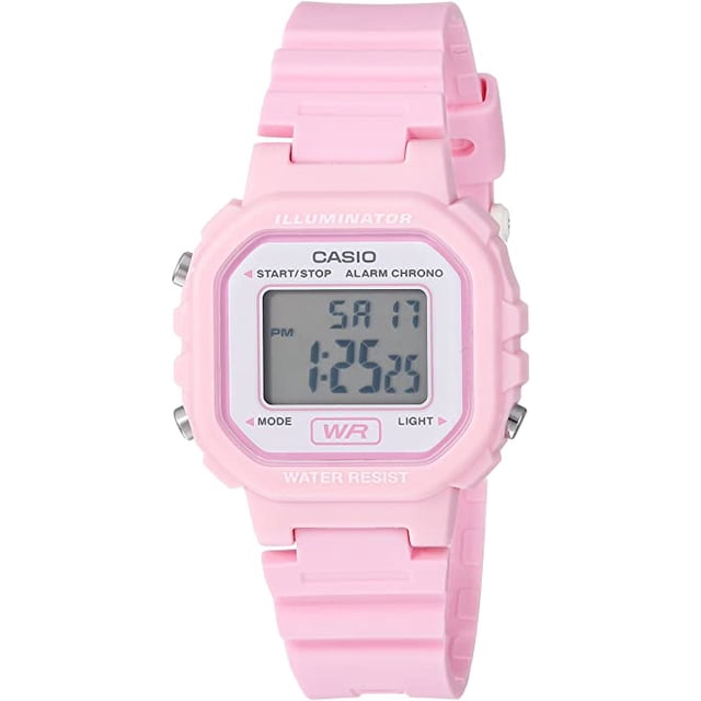 Reloj Digital Clásico Casio LA20WH-4A1 Caja de 28.5 mm Banda de Resina Resistente al Agua Rosa para Mujer Casio LA20WH-4A1