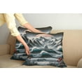 thumbnail image 2 of Ambesonne Nautical Throw Pillow Cover 2 Pack, Sailing in Abstract Ocean, 18", Petrol Blue Red Blue Grey, 2 of 7