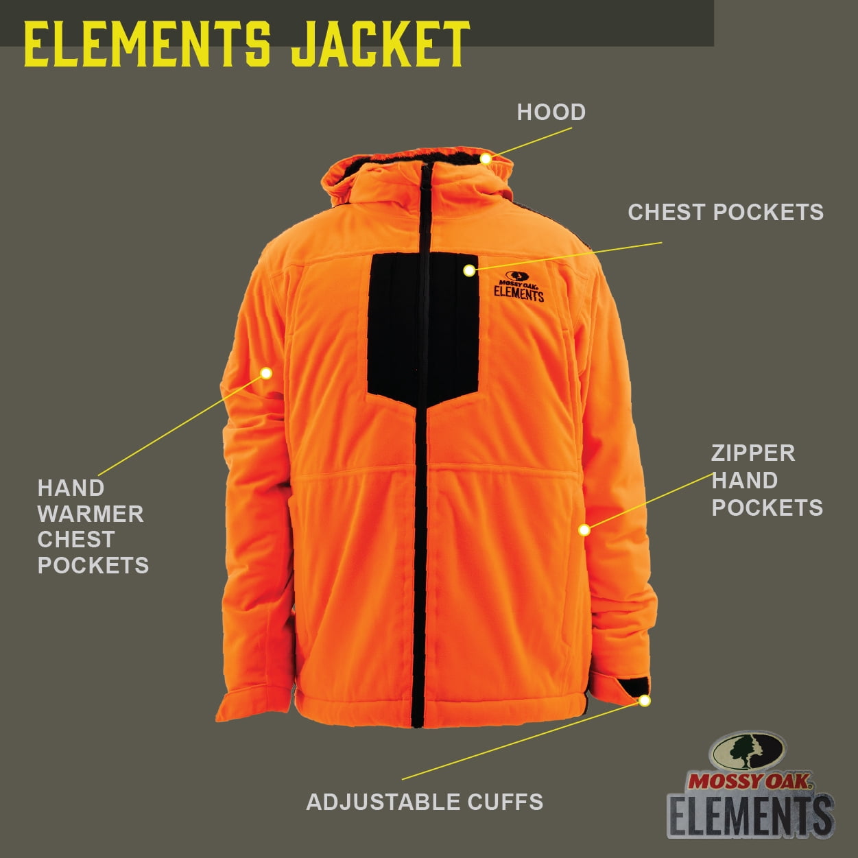 Mossy Oak Elements Youth Hunting Jacket Sherpa Lined Waterproof , Mossy Oak Blaze, Size Small