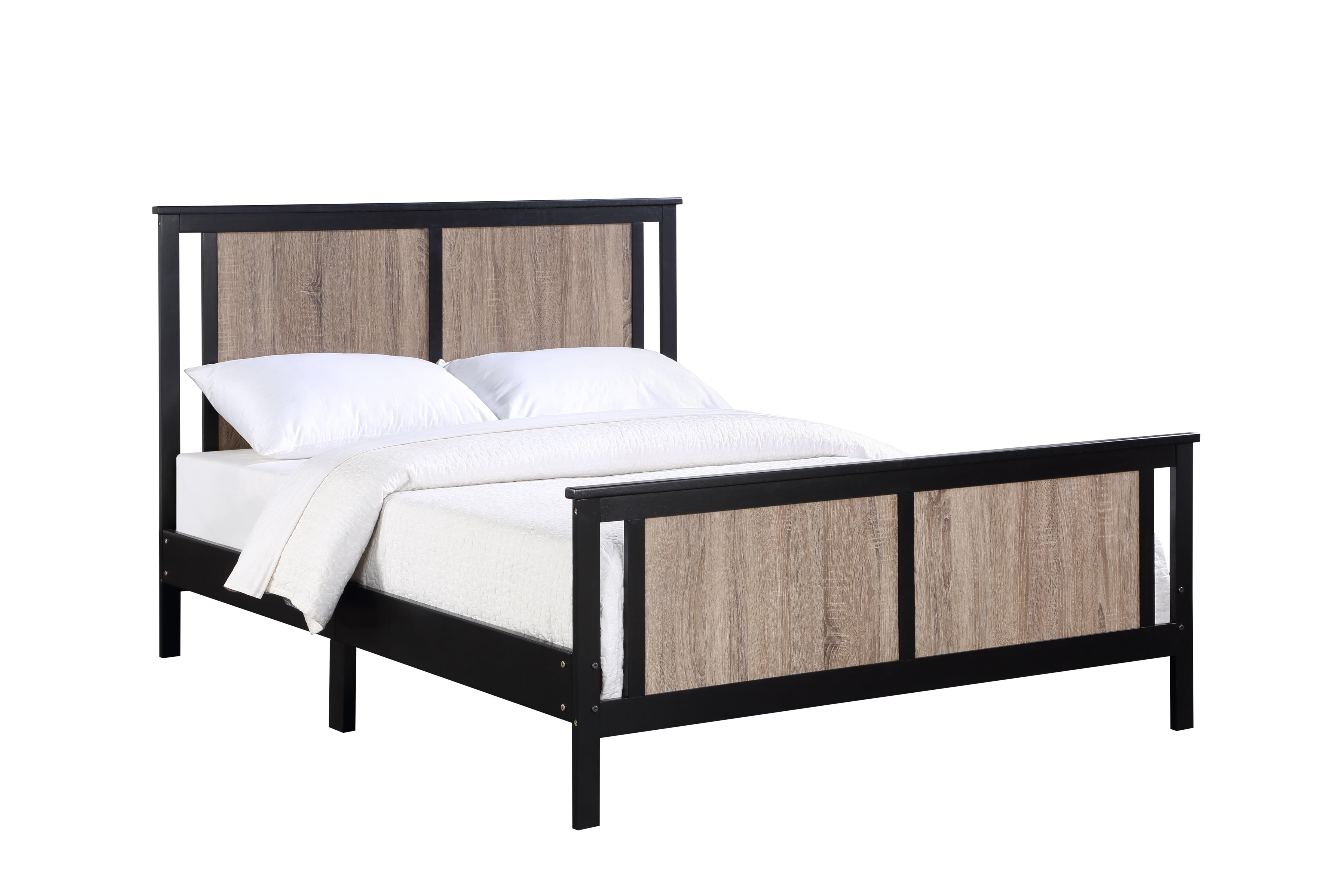Olive & Opie Connelly Full Bed Black/Vintage Walnut