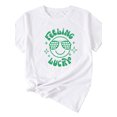 thumbnail image 2 of XCHQRTI Feeling Lucky Women Shirt Graphic Short Sleeve Tee St. Patrick's Day Crew Neck Ladies Tops, 2 of 3