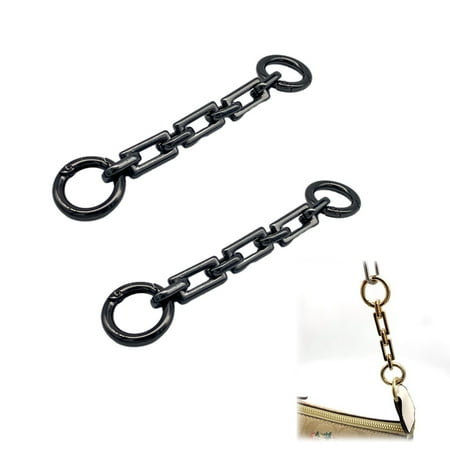 2pcs Purse Strap Extender Bag Extender Chain Oblong Shape Replacement Purse Chain Extender Bag Charms for Crossbody Bag Purse Shoulder Handbags-Gunmetal
