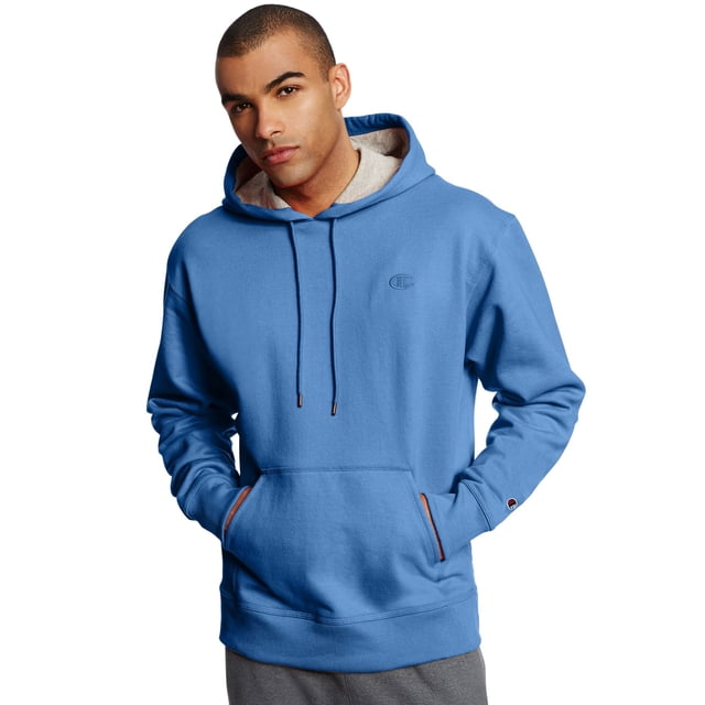 Champion Mens Powerblend Fleece Pullover Hoodie, XL, Windchill Blue