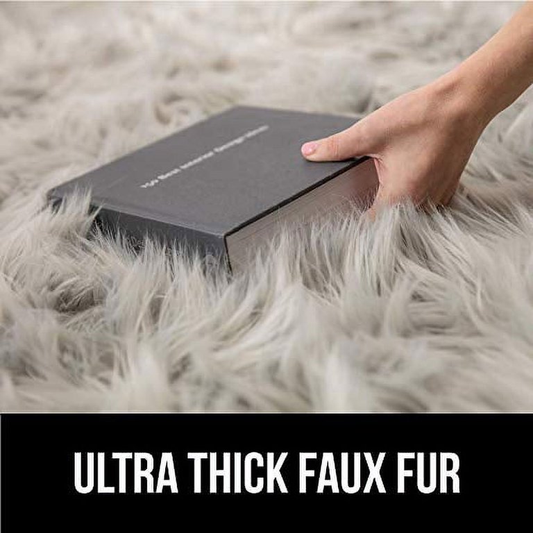 Gorilla Grip Thick Fluffy Faux Fur Washable Rug, Shag Carpet Rugs