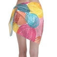 thumbnail image 2 of Bingfone Colorful Wool Balls Women's Sarong Swimsuit Cover Ups Bathing Suit Coverups Chiffon Beach Wrap Skirts, 2 of 7
