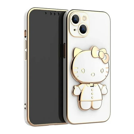 Hello Kitty Mirror Holder Stand Phone Case For Huawei P60 Pro Plus P50 P40 P20 P30 Lite P Smart Z Y9 Prime 2019 Plating Cover