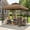 Brown, variant on COOS BAY 8x8 Outdoor Patio Gazebo with Corner Shelves, Two-Tier Soft Top Canopy for Backyard, Lawn, Deck and Garden, Red