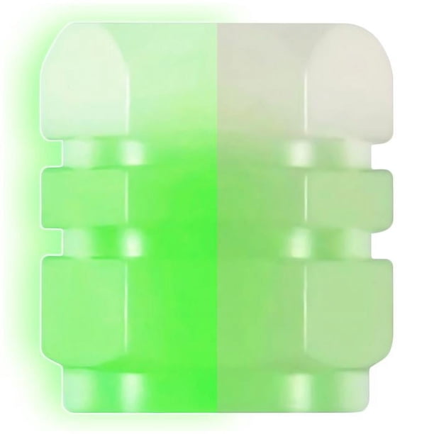 Tapas de Válvula Luminosas LuminousTapGreen 16Pzas 1.6x1.2cm Plástico ABS Verde Tapón de Neumáticos.
