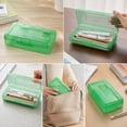 thumbnail image 4 of Small Pencil Box, Plastic Case with Hinged Lid and Snap, Portable Storage for Back to Campus Supplies, Green, 4 of 7