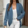 thumbnail image 7 of Button Up Cardigan Women Long Sleeve Solid Knit Cardigan Sweater Open Front Lace Up Boho Sweater Cardigan Blue XXL, 7 of 7