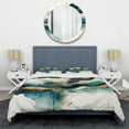thumbnail image 3 of Designart "Teal and Gold Abstract Expressionism III" Modern Bedding Covert Set - Abstract Liquid Ink Turquoise Abstract Bed Set With 2 Shams, 3 of 6