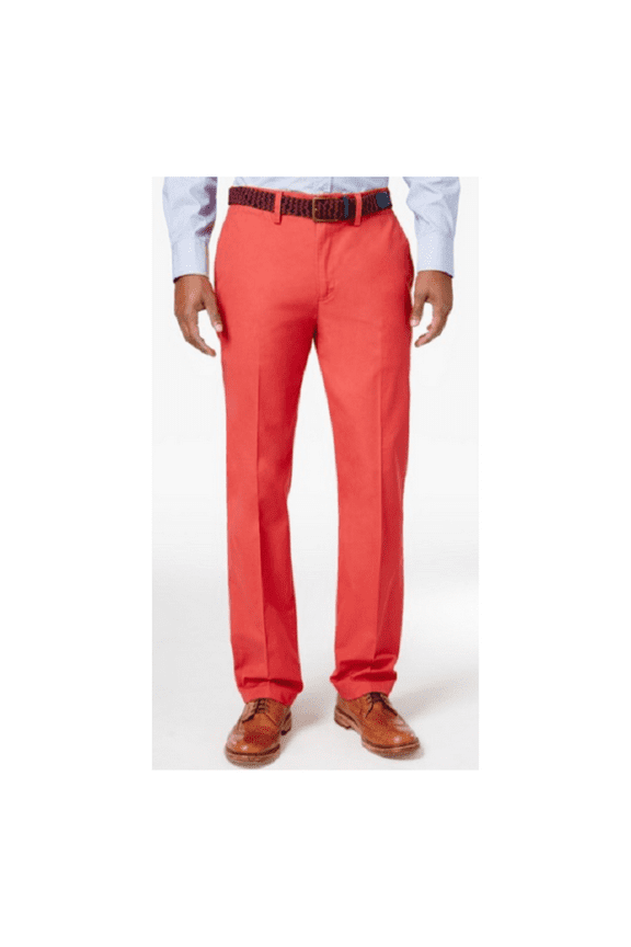 Men's Flat-Front Chinos, Classic Fit, Melone, Size 30X30, MSRP $55