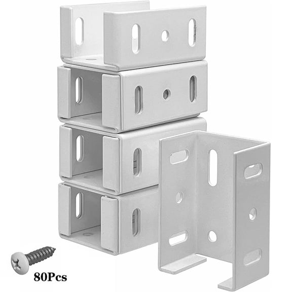 Heavy Duty Aluminum Fence Bracket for Vinyl Fencing Panel to Post Connection, Metal Replacement for 2.75in Plastic Brackets, Fits 2-3/4" Rails, 8 pcs