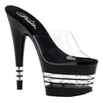 thumbnail image 2 of 7" Stiletto Heel Lined Bottom PF Slide - Clr/Blk, 10, 2 of 5