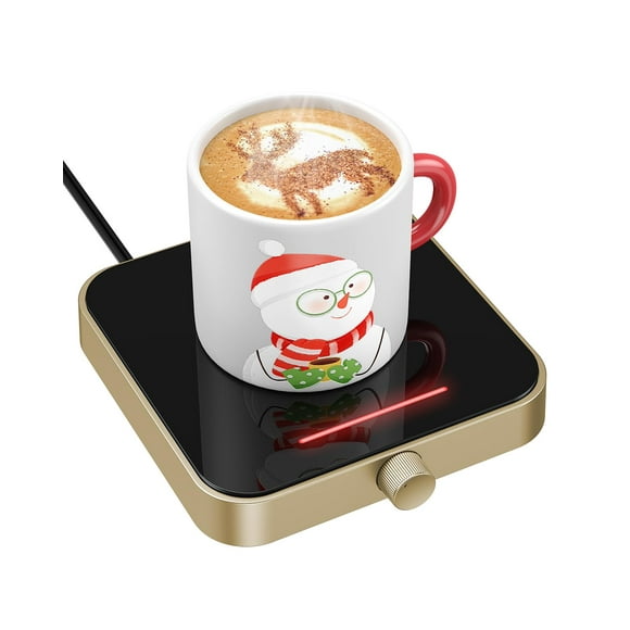 Maestri House Mug Warmer, Electric Coffee Cup Warmer for Desk with 3-Temp Settings,Auto Shut Off, Constant Temperature Heating for Beverage, Milk, Tea and Hot Chocolate at Home & Office (Gold)