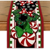 Christmas Table Runner Christmas Cartoon Mouse Table Cover New Year Winter Xmas Decor Red Christmas Decorations for Home Party