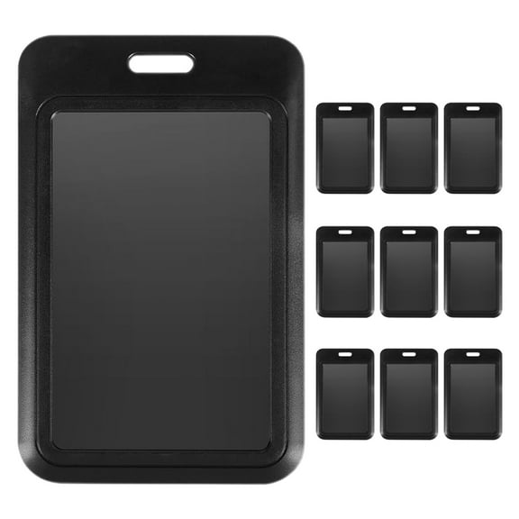 LULULION 10Pcs Vertical ID Badge Holder for Maintenance Workers Event Pass Protection in Meetings Black