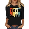 thumbnail image 3 of Lumosvexa Summer Womens Casual T-Shirt for Women Plain Short Sleeved Shirt Tops Crew Neck T-Shirt Black Size 2XL, 3 of 5
