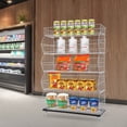 thumbnail image 4 of TFCFL 5-tier Retail Display Rack Wire Grid Merchandise Shelf Fruit Vegetable Snack Basket with 4 pulleys (2 with brakes), White, 4 of 20