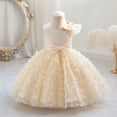 thumbnail image 2 of Girls' Princess Dress Sleeveless Tulle Dress with Bowknot and 3D Butterfly Appliques for Special Occasions and Parties, 2 of 5