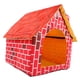 thumbnail image 4 of Casa para mascotas Ticfox Cama plegable Chimenea de ladrillo rojo Cama para Cachorros y gatos Rojo, 4 of 13