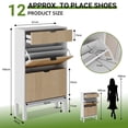 thumbnail image 2 of Bingirl Compact Shoe Organizer: 2 Flip & 1 Small Drawer Cabinet for Entryway Wooden Storage, 2 of 8