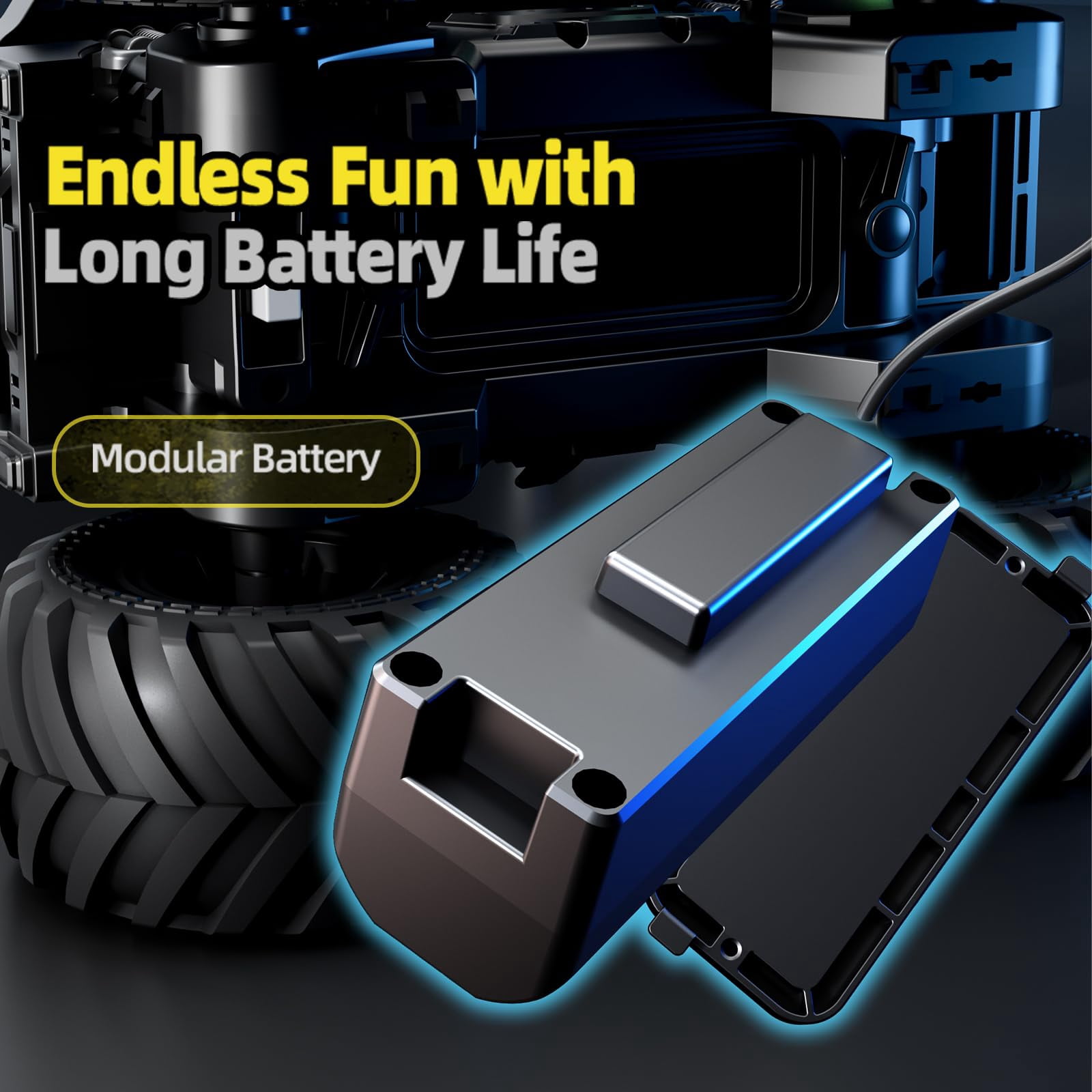 Monster Truck Toys, Waterproof 360°Rotate 4x4 RC Truck, Amphibious Remote Control Monster Trucks, 2.4GHz All Terrain Off-Road Pickup Toy RC Car